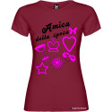 T-shirt personalizzata donna matrimonio amica della sposa colore bordeaux