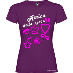 T-shirt personalizzata donna matrimonio amica della sposa colore viola