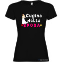 T-shirt personalizzata donna cugina della sposa addio al nubilato colore nero
