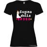 T-shirt personalizzata donna cugina della sposa addio al nubilato colore nero