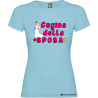 T-shirt personalizzata donna cugina della sposa addio al nubilato colore azzurro