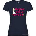 T-shirt personalizzata donna cugina della sposa addio al nubilato colore blu navy