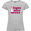 T-shirt personalizzata donna cugina della sposa addio al nubilato colore grigio