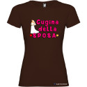 T-shirt personalizzata donna cugina della sposa addio al nubilato colore marrone