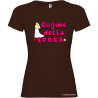 T-shirt personalizzata donna cugina della sposa addio al nubilato colore marrone
