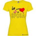 T-shirt personalizzata io sono la sposa addio al nubilato donna colore giallo