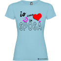T-shirt personalizzata io sono la sposa addio al nubilato donna colore azzurro