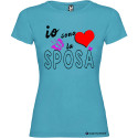 T-shirt personalizzata io sono la sposa addio al nubilato donna colore turchese