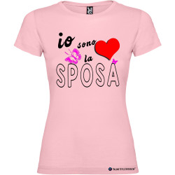 T-shirt personalizzata io sono la sposa addio al nubilato donna colore rosa