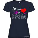 T-shirt personalizzata io sono la sposa addio al nubilato donna colore blu navy