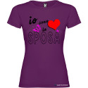 T-shirt personalizzata io sono la sposa addio al nubilato donna colore viola