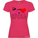 T-shirt personalizzata io sono la sposa addio al nubilato donna colore rosa fucsia