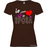 T-shirt personalizzata io sono la sposa addio al nubilato donna colore marrone