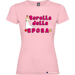 T-shirt personalizzata donna sorella della sposa addio al nubilato colore rosa