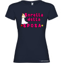 T-shirt personalizzata donna sorella della sposa addio al nubilato colore blu navy