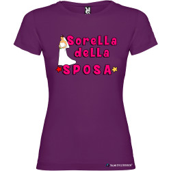 T-shirt personalizzata donna sorella della sposa addio al nubilato colore viola