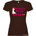 T-shirt personalizzata donna sorella della sposa addio al nubilato colore marrone