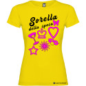 T-shirt personalizzata donna matrimonio addio al nubilato sorella colore giallo