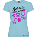 T-shirt personalizzata donna matrimonio addio al nubilato sorella colore azzurro