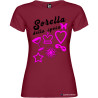 T-shirt personalizzata donna matrimonio addio al nubilato sorella colore bordeaux