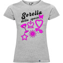 T-shirt personalizzata donna matrimonio addio al nubilato sorella colore grigio