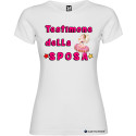 T-shirt personalizzata donna testimone della sposa addio al nubilato colore bianco
