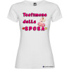 T-shirt personalizzata donna testimone della sposa addio al nubilato colore bianco