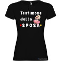T-shirt personalizzata donna testimone della sposa addio al nubilato colore nero