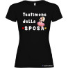 T-shirt personalizzata donna testimone della sposa addio al nubilato colore nero
