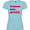 T-shirt personalizzata donna testimone della sposa addio al nubilato colore azzurro