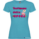 T-shirt personalizzata donna testimone della sposa addio al nubilato colore turchese