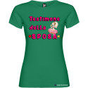 T-shirt personalizzata donna testimone della sposa addio al nubilato colore verde