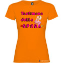 T-shirt personalizzata donna testimone della sposa addio al nubilato colore arancio