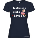 T-shirt personalizzata donna testimone della sposa addio al nubilato colore blu navy