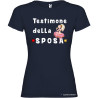 T-shirt personalizzata donna testimone della sposa addio al nubilato colore blu navy