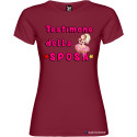 T-shirt personalizzata donna testimone della sposa addio al nubilato colore granata