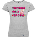 T-shirt personalizzata donna testimone della sposa addio al nubilato colore grigio