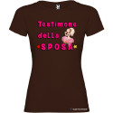 T-shirt personalizzata donna testimone della sposa addio al nubilato colore marrone