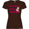 T-shirt personalizzata donna testimone della sposa addio al nubilato colore marrone
