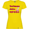 T-shirt personalizzata donna testimone della sposa addio al nubilato colore giallo