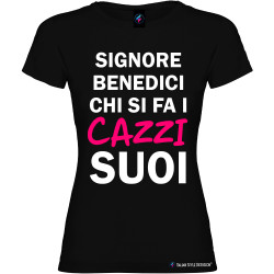 T-shirt personalizzata donna caxxi suoi Italian Style Diffusion® colore nero