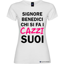 T-shirt personalizzata donna caxxi suoi Italian Style Diffusion® colore bianco
