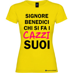 T-shirt personalizzata donna caxxi suoi Italian Style Diffusion® colore giallo