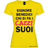 T-shirt personalizzata donna caxxi suoi Italian Style Diffusion® colore giallo