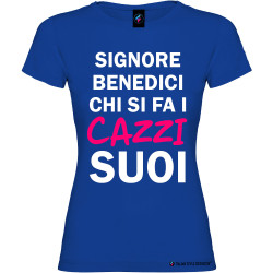 T-shirt personalizzata donna caxxi suoi Italian Style Diffusion® colore blu royal