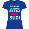 T-shirt personalizzata donna caxxi suoi Italian Style Diffusion® colore blu royal