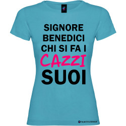 T-shirt personalizzata donna caxxi suoi Italian Style Diffusion® colore turchese