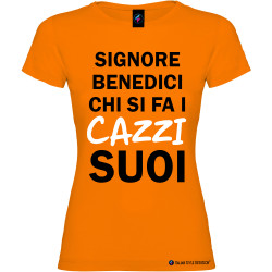 T-shirt personalizzata donna caxxi suoi Italian Style Diffusion® colore arancio