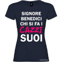 T-shirt personalizzata donna caxxi suoi Italian Style Diffusion® colore blu navy
