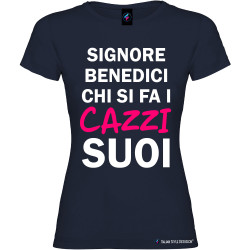 T-shirt personalizzata donna caxxi suoi Italian Style Diffusion® colore blu navy